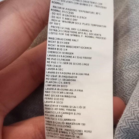 GIORGIO ARMANI - Thin zigzag print snap buttons shirt- Sz 40 (15.75) - Picture 11 of 13